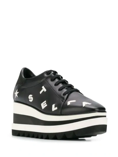 Shop Stella Mccartney Elyse Embroidered Logo Sneakers In Black