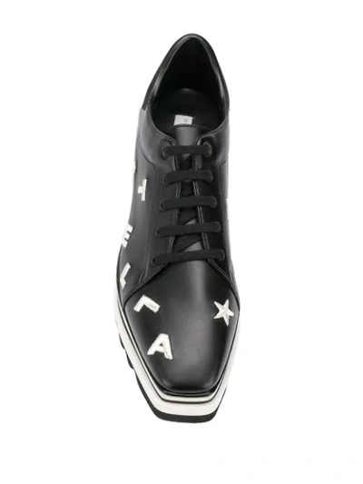 Shop Stella Mccartney Elyse Embroidered Logo Sneakers In Black