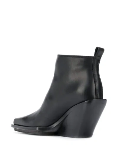 ANN DEMEULEMEESTER ANGLED HEEL BOOTS - 黑色