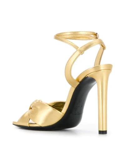 Shop Saint Laurent Slingback Sandals In Metallic