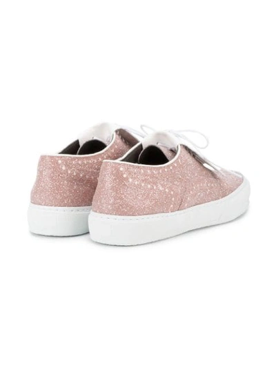Shop Robert Clergerie Tolka Glitter Fringed Sneakers In Pink