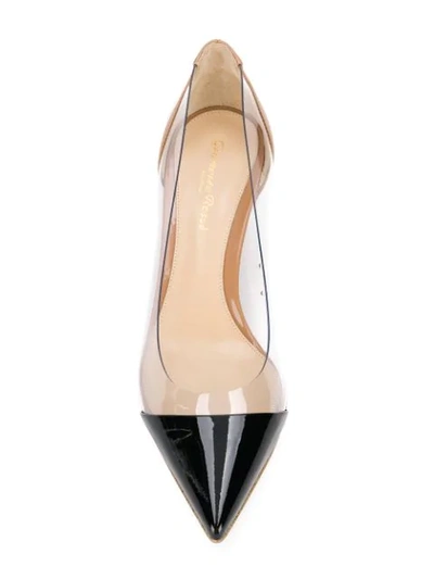 Shop Gianvito Rossi Contrast Pointed Pumps - Neutrals