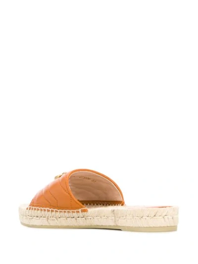Shop Gucci Gg Logo Espadrille Style Sandals In Brown