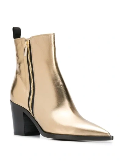 Shop Gianvito Rossi Metallic Ankle Boots In Gold