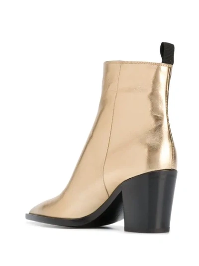 Shop Gianvito Rossi Metallic Ankle Boots In Gold