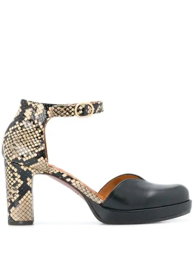 Shop Chie Mihara Snakeskin Print Pumps In Negro Beige