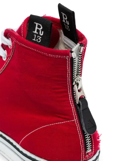 Shop R13 Distressed Platform Sneakers In Red