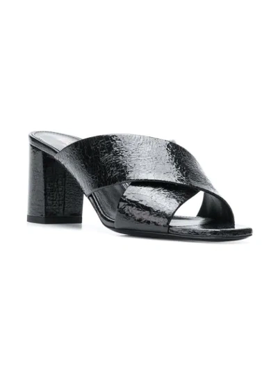 Shop Saint Laurent Lou Lou 70 Mules - Black