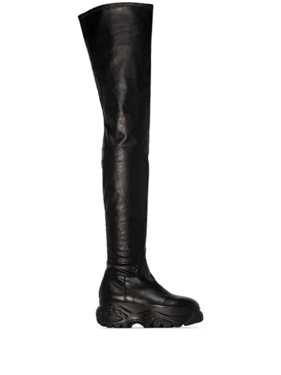 Shop 032c X Buffalo Thigh-high Platform Boots In Black