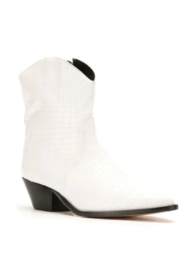 Shop Schutz Leather Ankle Cowboy Boots In White