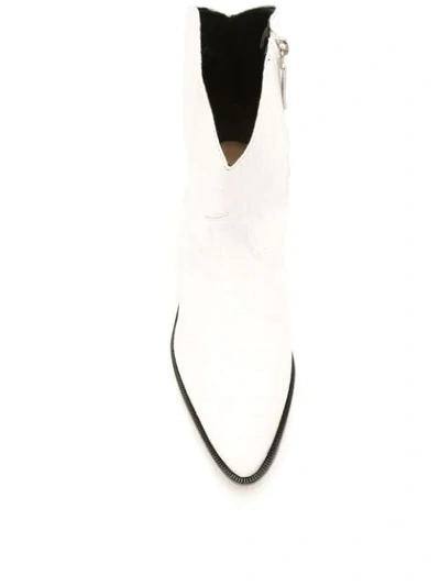 Shop Schutz Leather Ankle Cowboy Boots In White
