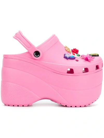 Balenciaga + Embellished Rubber Platform Sandals In Pink | ModeSens