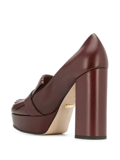 Shop Gucci Plateau-pumps Mit Fransen In Brown