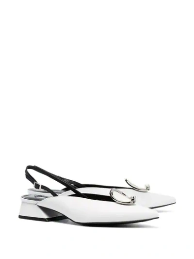 Shop Yuul Yie White Medallion 30 Leather Slingback Pumps