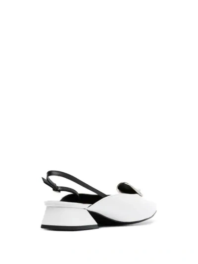Shop Yuul Yie White Medallion 30 Leather Slingback Pumps