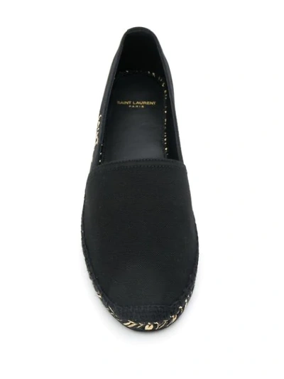 Shop Saint Laurent Side Logo Espadrilles In Black