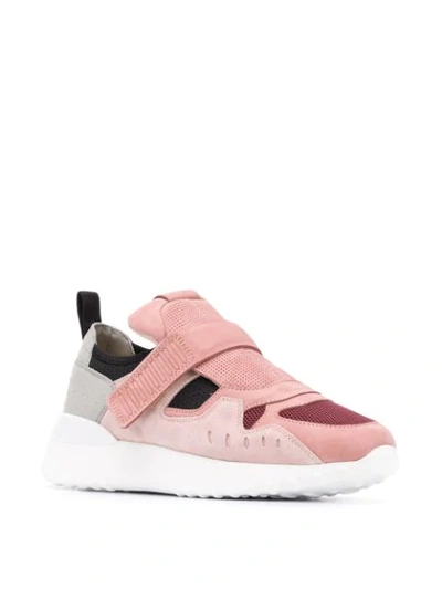 Shop Tod's Touch Strap Low-top Sneakers In Pink