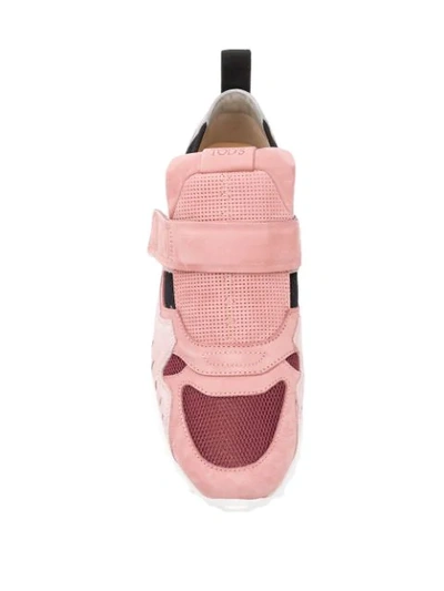 Shop Tod's Touch Strap Low-top Sneakers In Pink