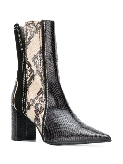 Shop Dorothee Schumacher Snake-effect Ankle Boots - Black
