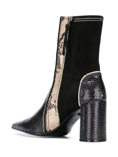 Shop Dorothee Schumacher Snake-effect Ankle Boots - Black