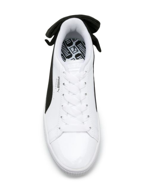 puma basket black bow white trainers