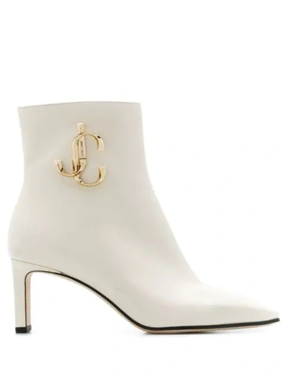 Shop Jimmy Choo Minori 65 Ankle Boots In White