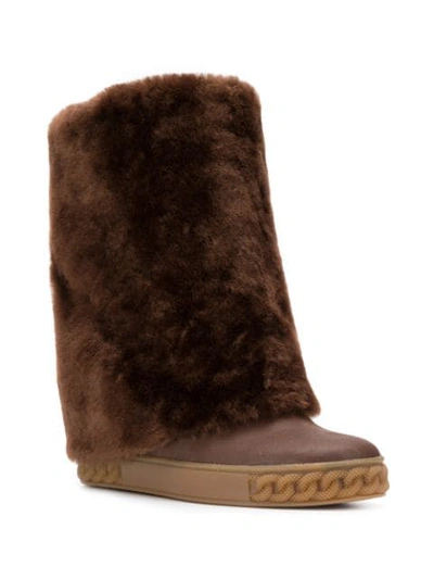 Shop Casadei Slip-on Boots In Brown