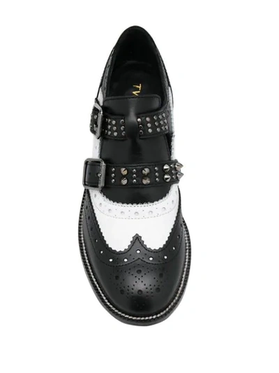 Shop Twinset Buckle Strap Brogues In Black