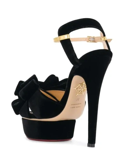 Shop Charlotte Olympia Velvet Design Sandals In Black
