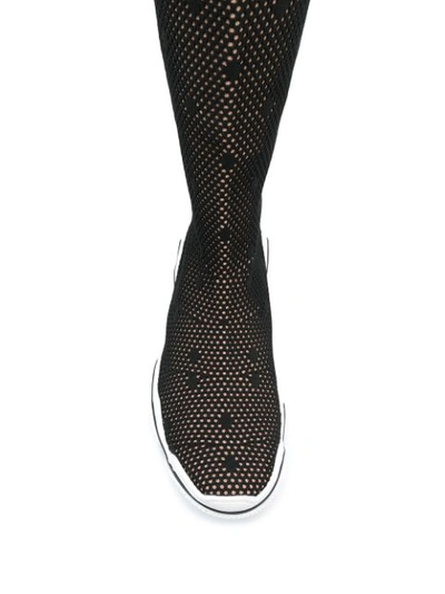 POLKA DOT MESH THIGH-HIGH BOOTS