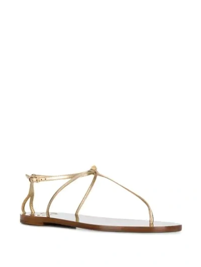 Shop Valentino Sandalen Mit Nieten In Gold