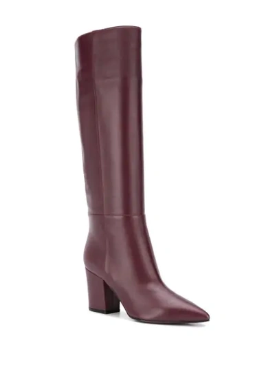 Shop Sergio Rossi Knee-length Pointed Toe Boots In Red