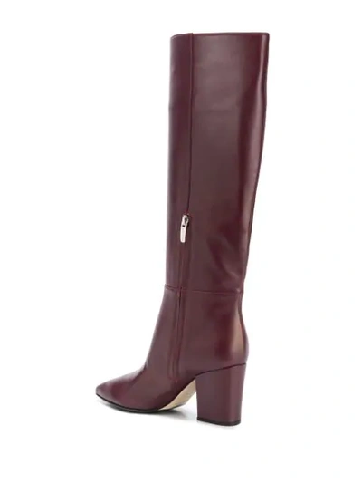 Shop Sergio Rossi Knee-length Pointed Toe Boots In Red