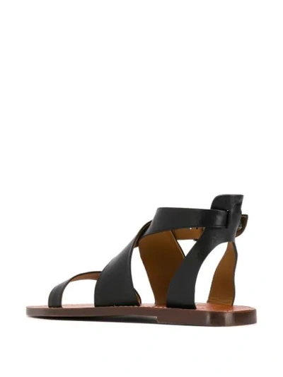 Shop Chloé Virginia Flat Sandals In Black