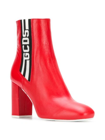 Shop Gcds Logo Ankle Boots In Red