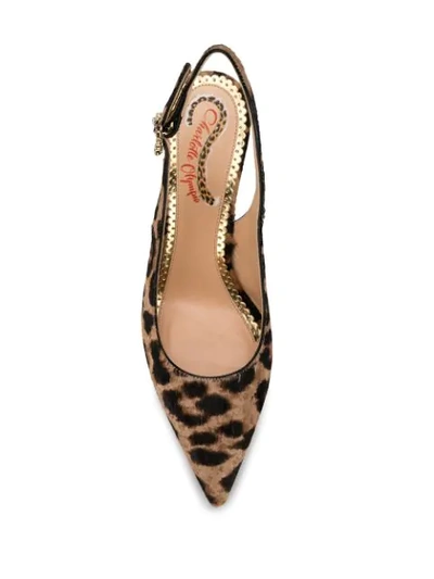 Shop Charlotte Olympia Pointed Leopard Print Pumps In Neutrals