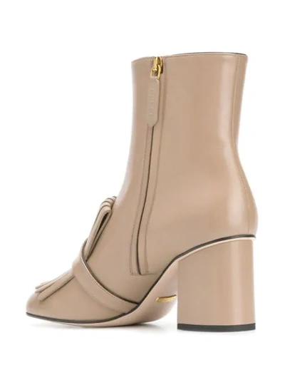 Shop Gucci Marmont 75 Boots In Neutrals