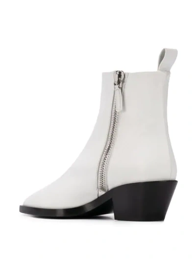 Shop Jil Sander Side Zip Ankle Boots In White