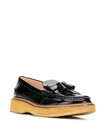 Shop Tod's Tassel Detail Loafers In Black