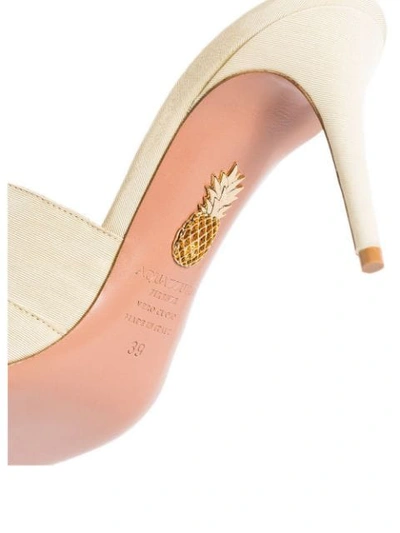 Shop Aquazzura Beige 75 Mondaine Pumps In Neutrals