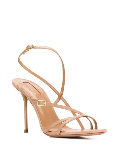 Shop Aquazzura Carolyne 95mm Sandals In Neutrals