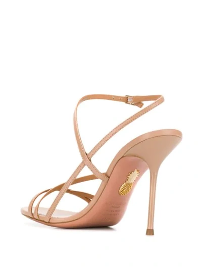 Shop Aquazzura Carolyne 95mm Sandals In Neutrals