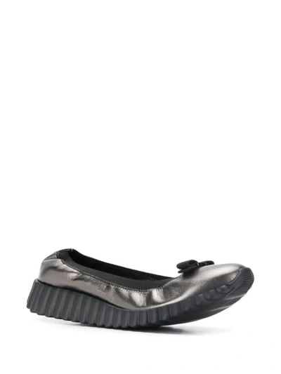 Shop Ferragamo Vara Bow Slip-on Sneakers In Grey