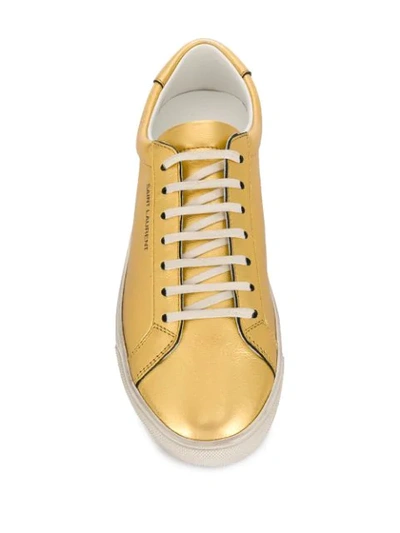 Shop Saint Laurent Andy Low-top Sneakers In Gold