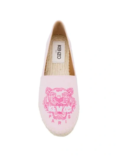 Shop Kenzo Logo Tiger Espadrilles In Pink