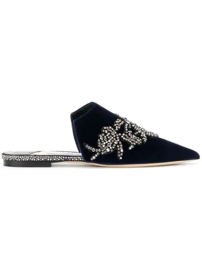 Shop Jimmy Choo Rachel Flat Mules In Blue