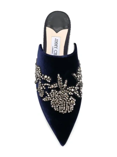 Shop Jimmy Choo Rachel Flat Mules In Blue