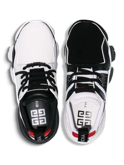 Shop Givenchy Black And White Jaw Neoprene And Leather Sneakers In Black/white