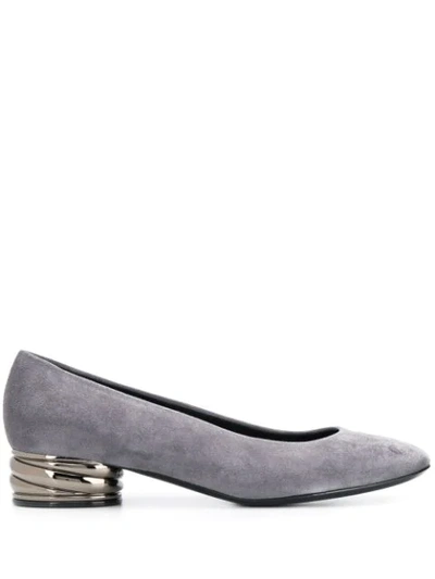 Shop Casadei Trio Pumps In Grey