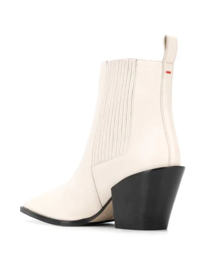 Aeyde Kate Leather Ankle Boots In White | ModeSens